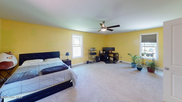 44 Nassau Ct, Clayton, NC 27520 - carpeted bedroom with multiple windows, a desk, and baseboards