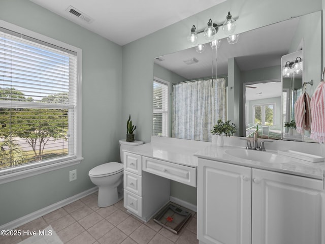120 Buds Ln, Cedar Point, NC 28584 - full bath with toilet, tile patterned flooring, vanity, baseboards, and a shower with curtain
