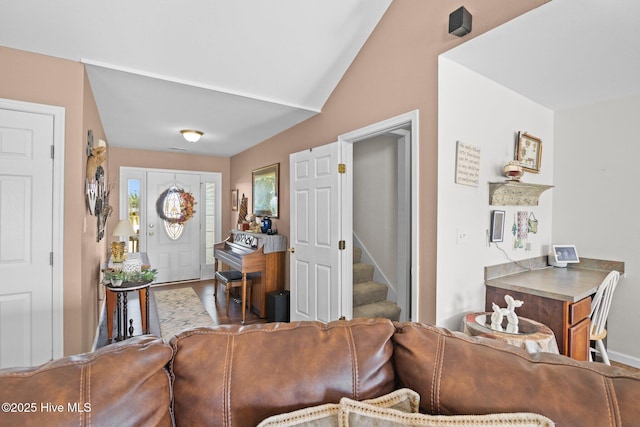 531 S NC Highway 343, Camden, NC 27921 - living room with stairs and wood finished floors