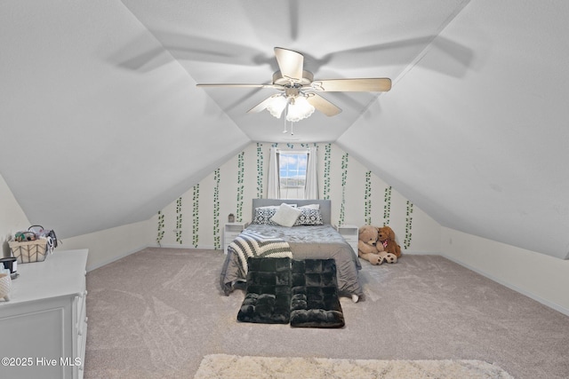531 S NC Highway 343, Camden, NC 27921 - bedroom with lofted ceiling, carpet, and a ceiling fan