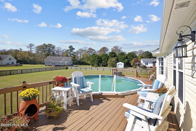 531 S NC Highway 343, Camden, NC 27921 - view of swimming pool with a wooden deck and view of wooded area