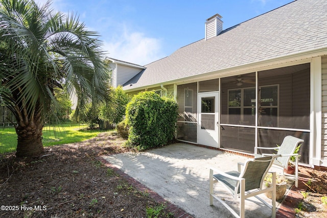 1424 Elgin St, Wilmington, NC 28409 - view of yard with a sunroom, ceiling fan, and a patio