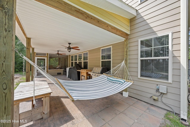 285 Mimosa Dr, Sneads Ferry, NC 28460 - view of patio / terrace featuring a grill and a ceiling fan