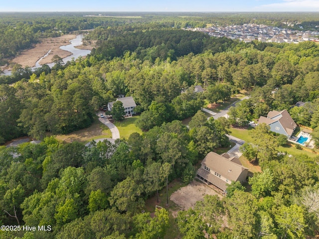 285 Mimosa Dr, Sneads Ferry, NC 28460 - aerial view of property's location featuring a heavily wooded area