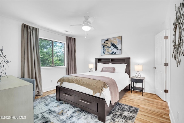 522 S Kerr Ave Unit 66, Wilmington, NC 28403 - bedroom featuring light wood-style floors, baseboards, and a ceiling fan