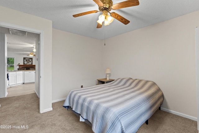 510 Greenfield Pl, Sneads Ferry, NC 28460 - bedroom featuring light carpet, baseboards, and ceiling fan