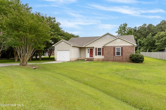 510 Greenfield Pl, Sneads Ferry, NC 28460 - single story home featuring an attached garage, concrete driveway, brick siding, and a shingled roof