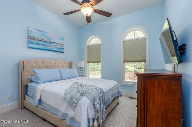 4010 Sienna Trl, New Bern, NC 28562 - bedroom with carpet, baseboards, and a ceiling fan