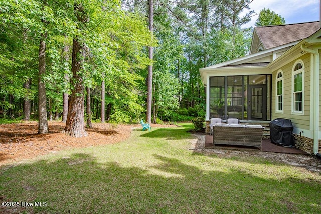 4010 Sienna Trl, New Bern, NC 28562 - view of grassy yard with a sunroom