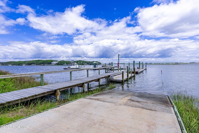 1918 W Fort Macon Rd Unit 205Bogue, Shores Condominium, Atlantic Beach, NC 28512 - dock area with a boat ramp and a water view