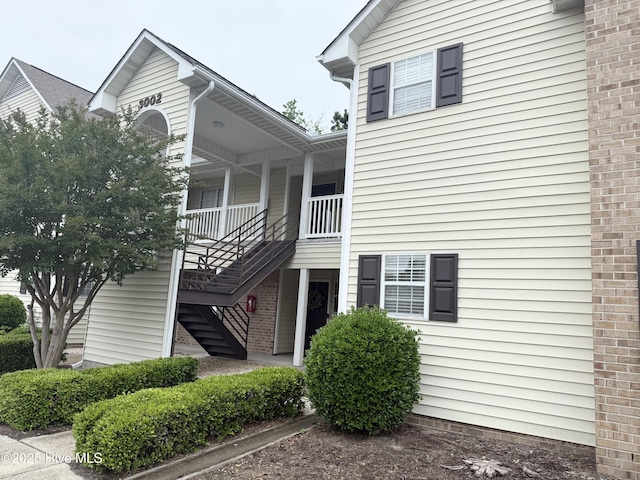 view of building exterior with stairs