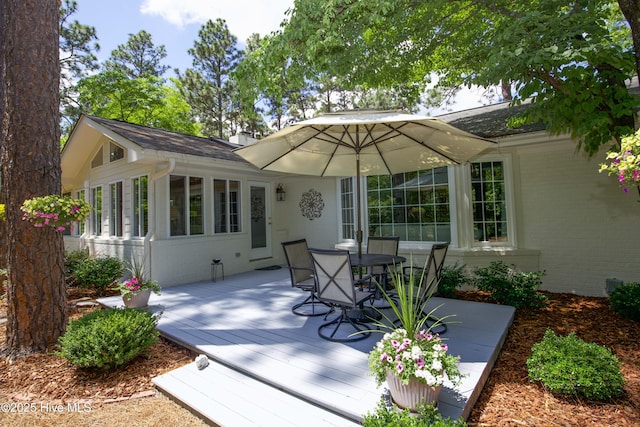 7 Saddle Pl, Pinehurst, NC 28374 - view of patio / terrace featuring outdoor dining area and a deck