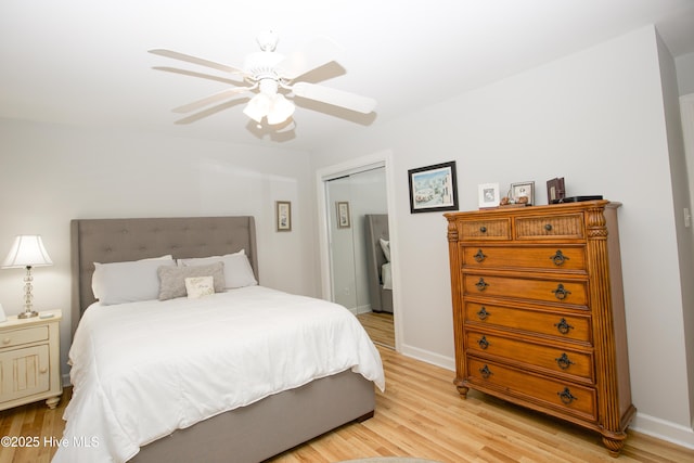 7 Saddle Pl, Pinehurst, NC 28374 - bedroom featuring a closet, light wood finished floors, and ceiling fan