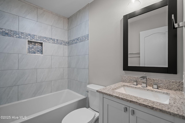 101 Marshview Rd, Hampstead, NC 28443 - bathroom with toilet, vanity, and  shower combination