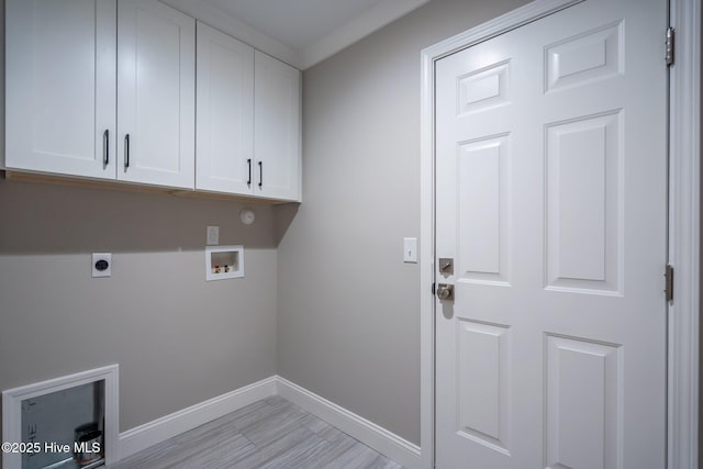 101 Marshview Rd, Hampstead, NC 28443 - laundry room featuring cabinet space, baseboards, hookup for a washing machine, and electric dryer hookup