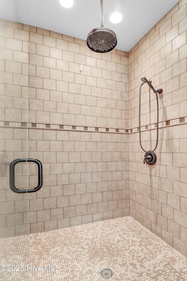 207 Hooping Crane Ln, Goldsboro, NC 27530 - bathroom featuring a stall shower and recessed lighting