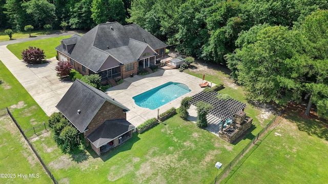 207 Hooping Crane Ln, Goldsboro, NC 27530 - aerial view of property and surrounding area with a pool
