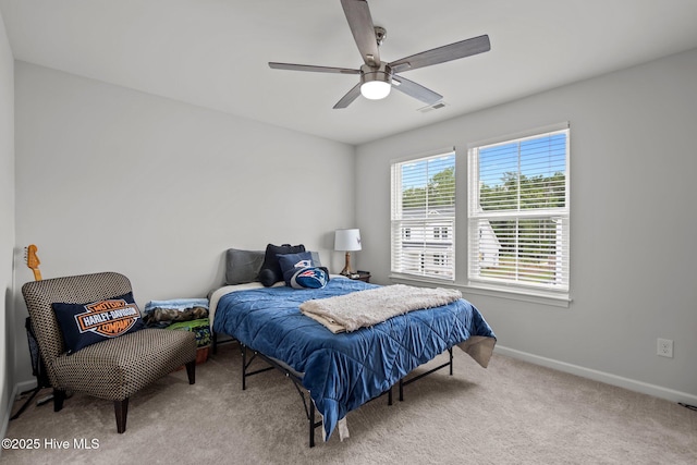 5021 Northstar Dr, Leland, NC 28451 - bedroom featuring carpet flooring, baseboards, and ceiling fan