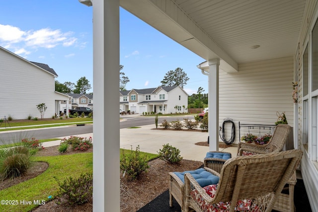 5021 Northstar Dr, Leland, NC 28451 - covered porch featuring a residential view
