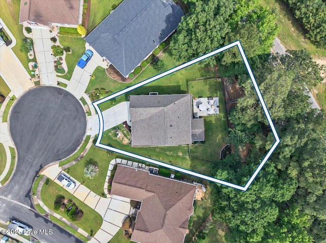 1114 Treyburn Ct NW, Calabash, NC 28467 - aerial view of property and surrounding area featuring property boundaries highlighted