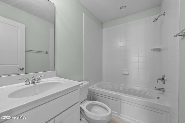 905 N Anderson Blvd, Topsail Beach, NC 28445 - bathroom with toilet, tub / shower combination, and vanity