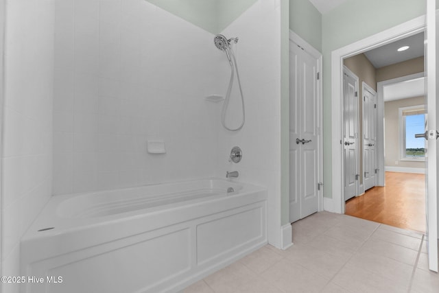 905 N Anderson Blvd, Topsail Beach, NC 28445 - full bathroom with shower / bath combination, tile patterned floors, and baseboards