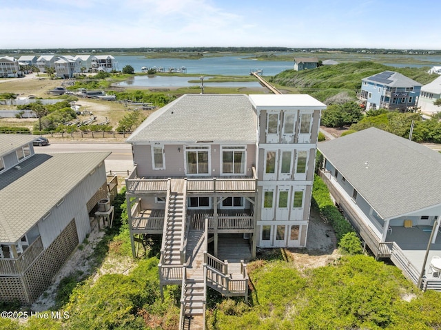 905 N Anderson Blvd, Topsail Beach, NC 28445 - aerial view of property and surrounding area featuring a large body of water