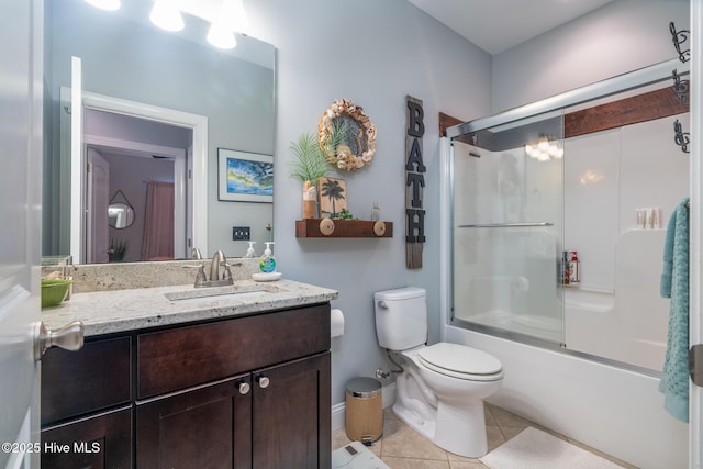 106 NW 8th St, Oak Island, NC 28465 - full bath with tile patterned floors, vanity, toilet, and enclosed tub / shower combo