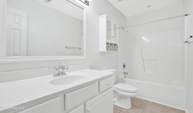 416 Point View Ct, Wilmington, NC 28411 - bathroom with vanity, toilet, bathing tub / shower combination, and tile patterned flooring