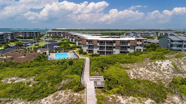 2008 E Fort Macon Rd Unit A-1, Atlantic Beach, NC 28512 - aerial view of a pool area and apartment complex / building