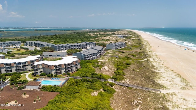 2008 E Fort Macon Rd Unit A-1, Atlantic Beach, NC 28512 - bird's eye view of unending shoreline, apartment complex / building, and a pool area