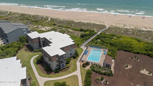 2008 E Fort Macon Rd Unit A-1, Atlantic Beach, NC 28512 - aerial overview of property's location with waterfront with a beach and a pool