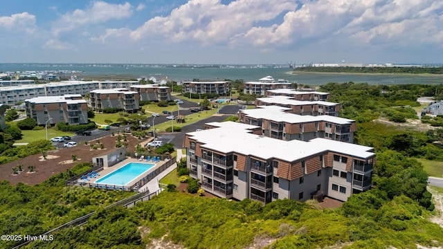 2008 E Fort Macon Rd Unit A-1, Atlantic Beach, NC 28512 - aerial view of a pool and a nearby body of water