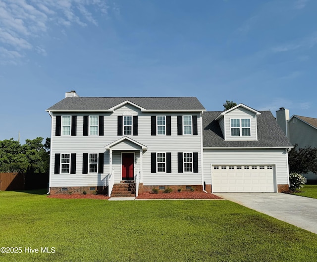 644 Chowning Pl, Wilmington, NC 28409 - colonial inspired home with crawl space, concrete driveway, an attached garage, and a shingled roof