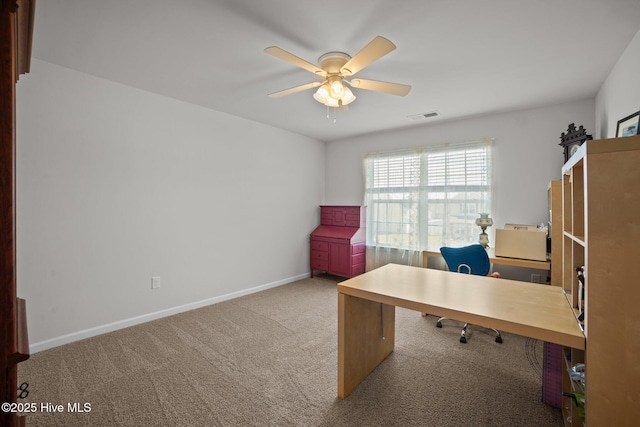 4345 Nine Iron Dr, Ayden, NC 28513 - office featuring ceiling fan, carpet flooring, and baseboards