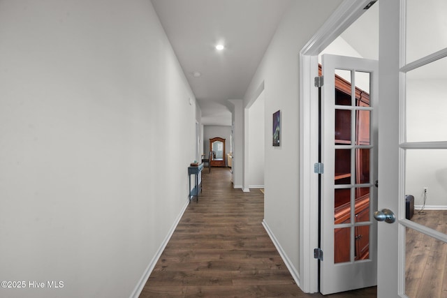 4345 Nine Iron Dr, Ayden, NC 28513 - corridor featuring dark wood finished floors, recessed lighting, and baseboards