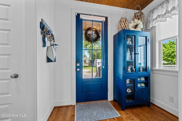 233 E Water St, Washington, NC 27889 - foyer featuring plenty of natural light, wood finished floors, baseboards, and wooden ceiling