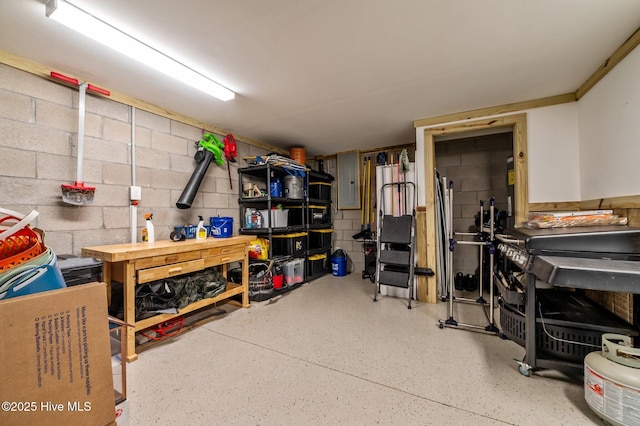 233 E Water St, Washington, NC 27889 - finished below grade area featuring concrete block wall