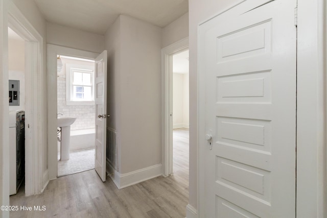 808 Cabarrus St, Edenton, NC 27932 - corridor featuring light wood-style flooring and baseboards