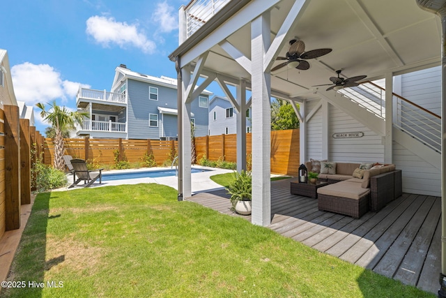 221 Georgia Ave, Carolina Beach, NC 28428 - view of yard with an outdoor living space and ceiling fan
