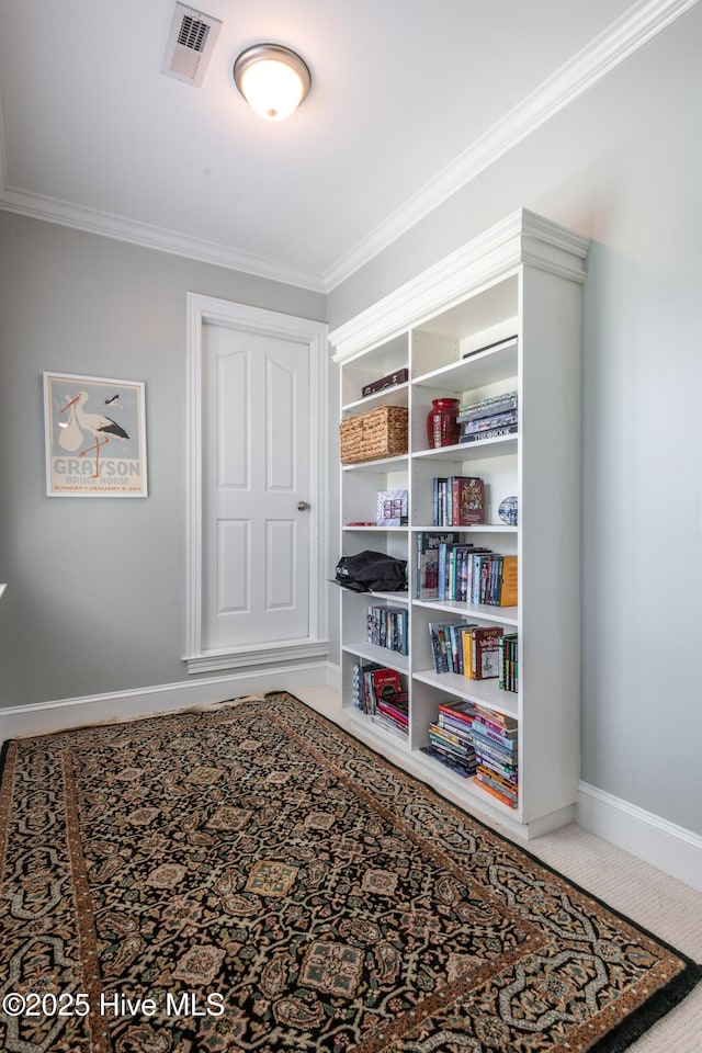 509 Westminster Cir, Greenville, NC 27858 - interior space featuring carpet, crown molding, and baseboards
