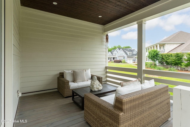 204 N Sea Lily Ct, Hampstead, NC 28443 - wooden deck featuring a residential view
