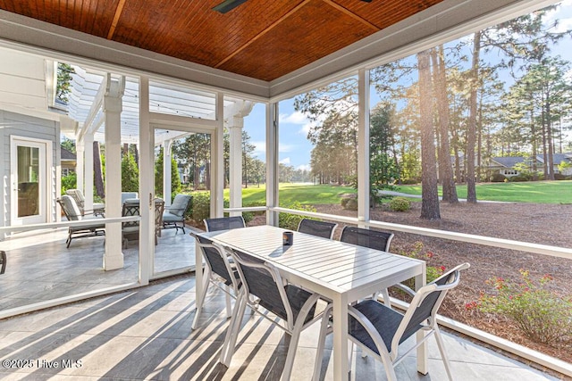 177 National Dr, Pinehurst, NC 28374 - sunroom with outdoor dining space and a ceiling fan