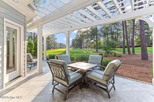 177 National Dr, Pinehurst, NC 28374 - view of patio featuring a pergola and outdoor dining area