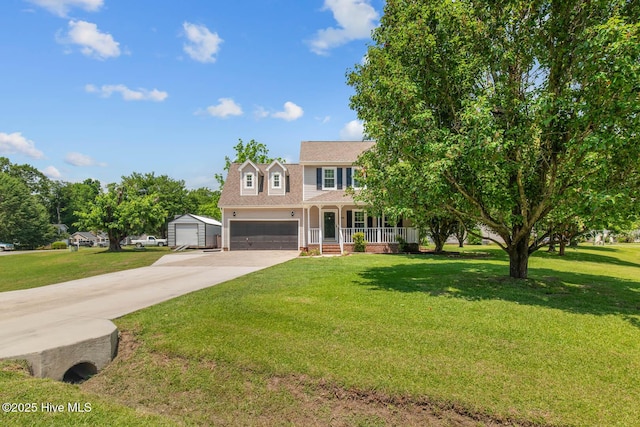 815 Gadwell Loop, Jacksonville, NC 28540 - view of front of property featuring a porch, a front yard, and driveway