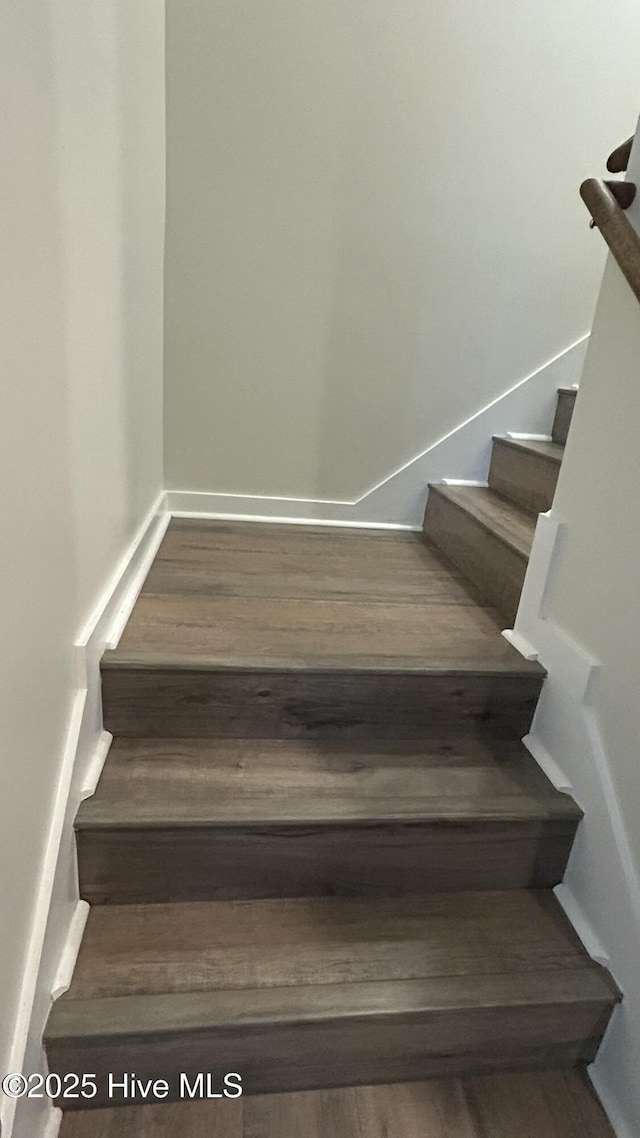 87 Strut Way, Rocky Point, NC 28457 - stairs featuring wood finished floors