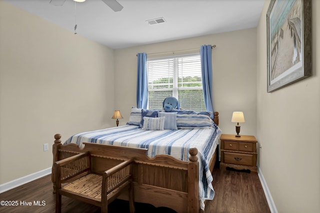 395 S Crow Creek Dr Unit 2306, Calabash, NC 28467 - bedroom featuring baseboards, wood finished floors, and ceiling fan