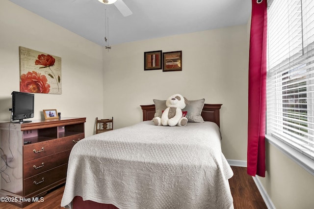 395 S Crow Creek Dr Unit 2306, Calabash, NC 28467 - bedroom featuring dark wood finished floors, baseboards, and a ceiling fan