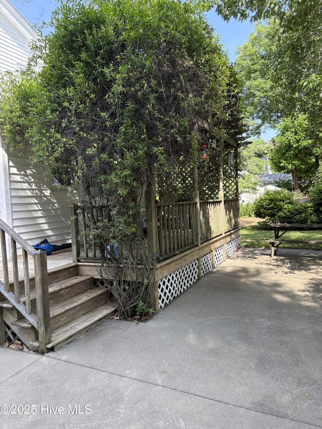 215 W Queen St, Edenton, NC 27932 - view of patio with a wooden deck