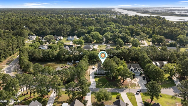 157 Heritage Way, Hampstead, NC 28443 - aerial view of property and surrounding area with a heavily wooded area and nearby suburban area